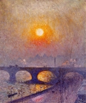 Эмиль Клаус. Восход солнца над мостом Ватерлоо (1916).